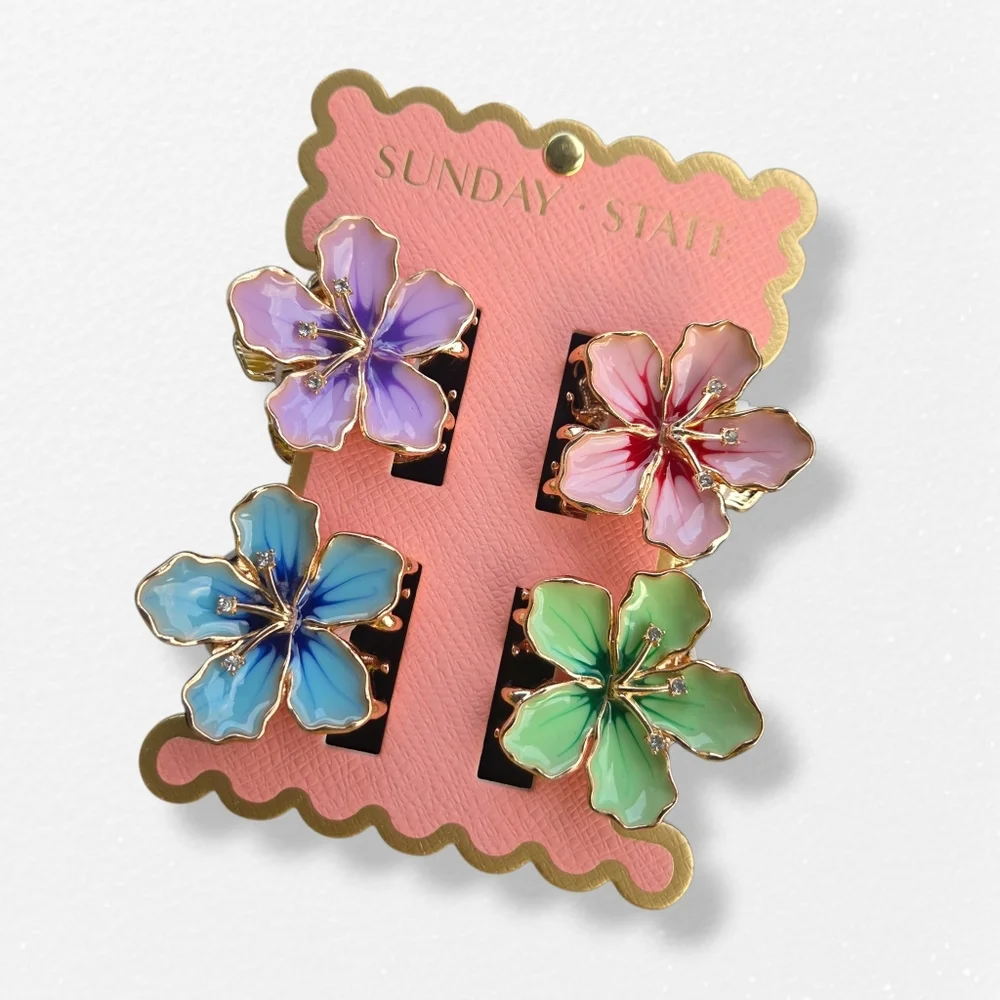 Sunday State Floral Hair Clips Set